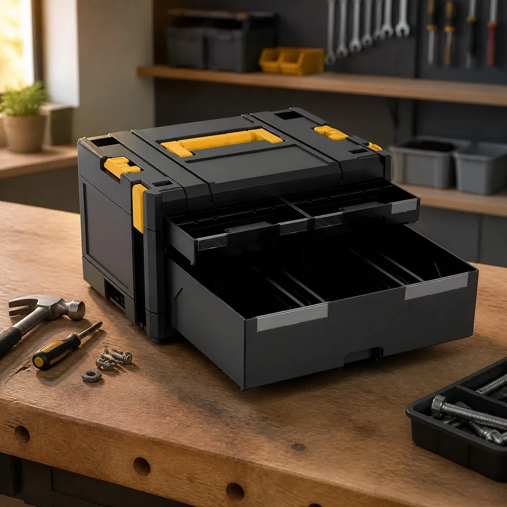 Heavy Duty Stackable Rolling Tool Box Trolley Portable Modular Tool Organizer System with Drawers and Wheels for Garage Workshop