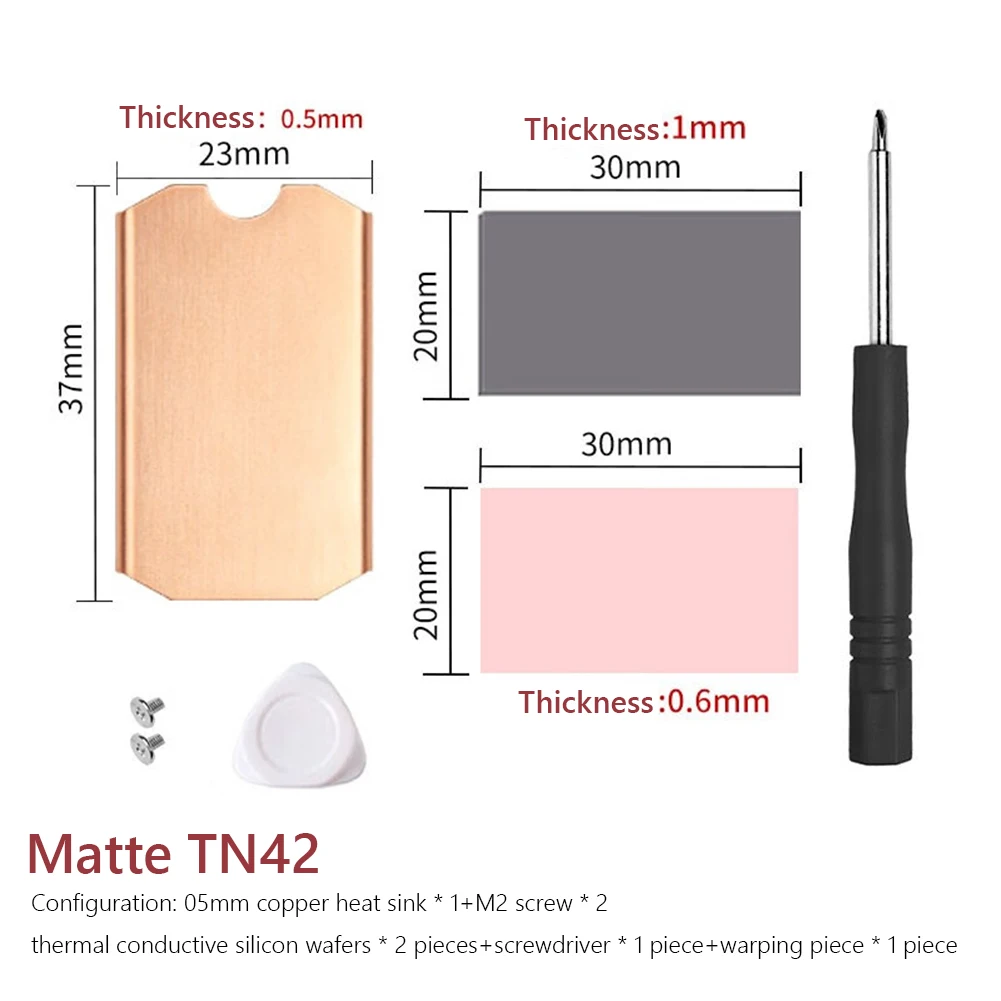 Harde Schijf Koellichaam Koper Lichtgewicht Schijf Koeler 0.5Mm 401W Draagbare Set Antioxidant Duurzaam Voor M.2 2242 2280 Nvme Ssd