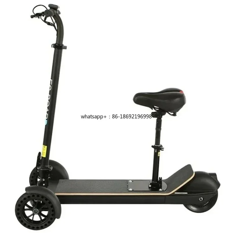 

Электрический самокат для взрослых со складной конструкцией и сиденьем, 3-колесный, 2021 года, популярная модель - портативный городской транспорт