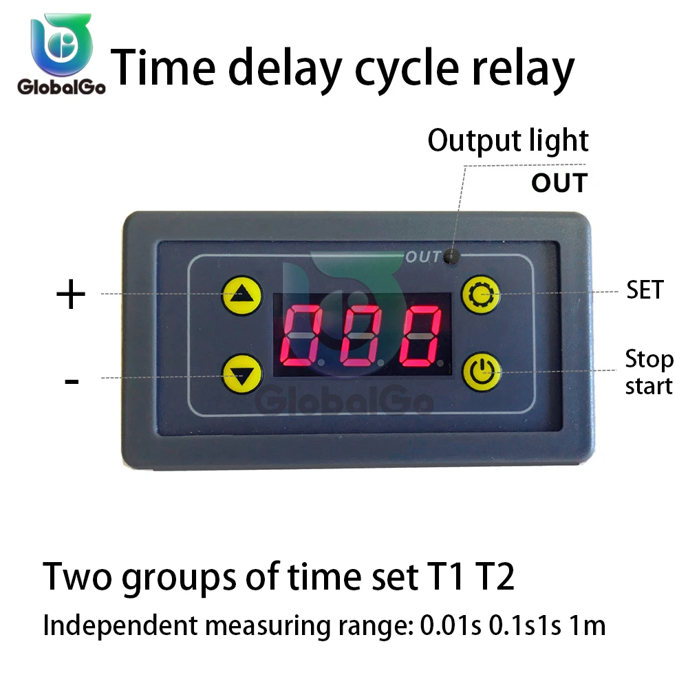 Practical Delay Relay Module with LCD Display for DC 5V 12V 24V Digital Timer Cycle Delay Control Switch Module AC 110-220V