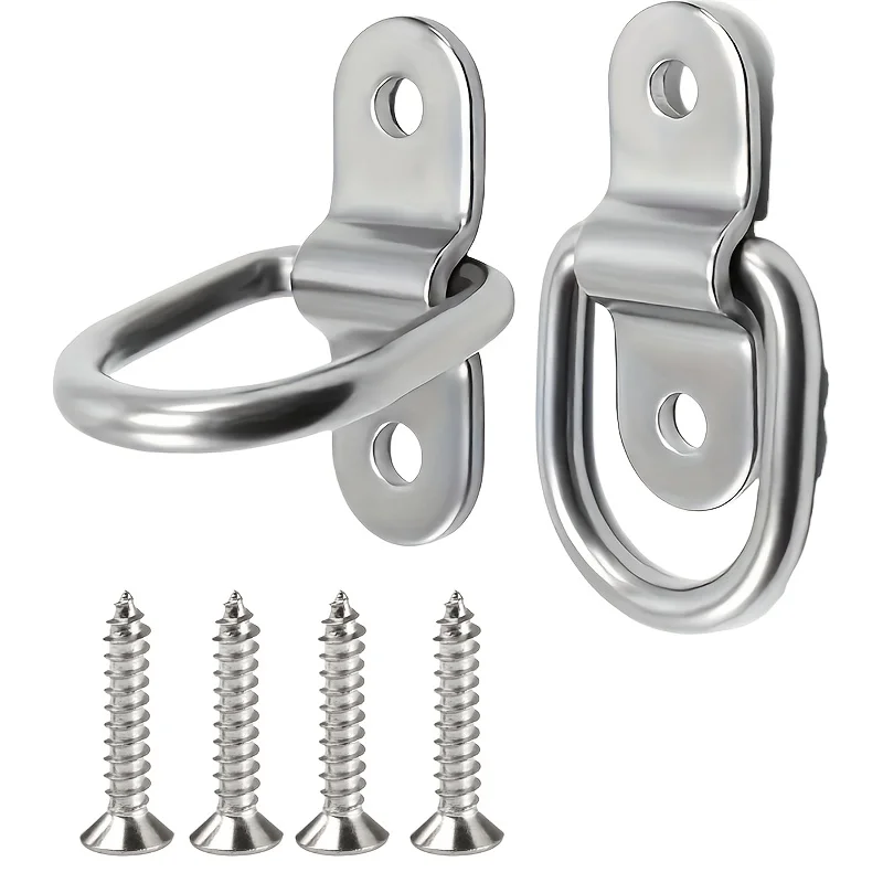 6Pcs D Shape Lashing Hook Tie Down Anchors Ring Cargo Tie Down Ring for Car Truck Trailers RV Boats Dropshipping