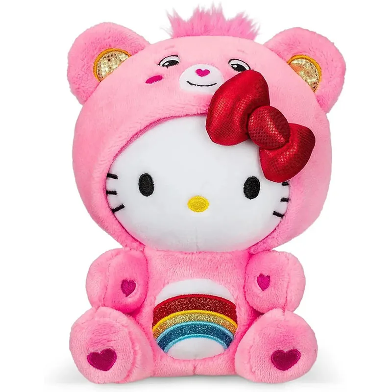 Miniso neues Design Regenbogen Pflege Bär Plüsch tier Schlaf kamerad für Mädchen Baby Kinder blau rosa Bär Stofftier Spielzeug Geburtstags geschenk