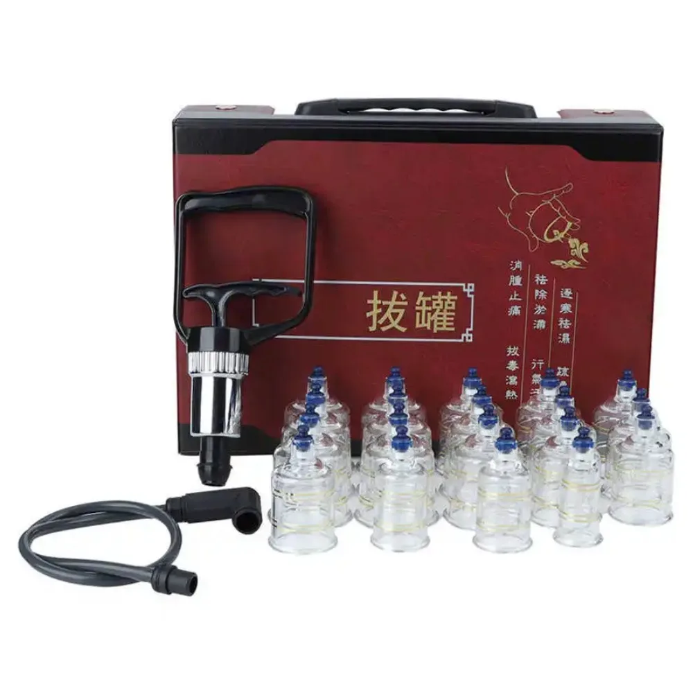 19Pcs Vacuum Cupping Set Drop-proof Rubber Dispelling Dampness Suction Cups Relieving Pain Fat Burner Slimming Body Massager