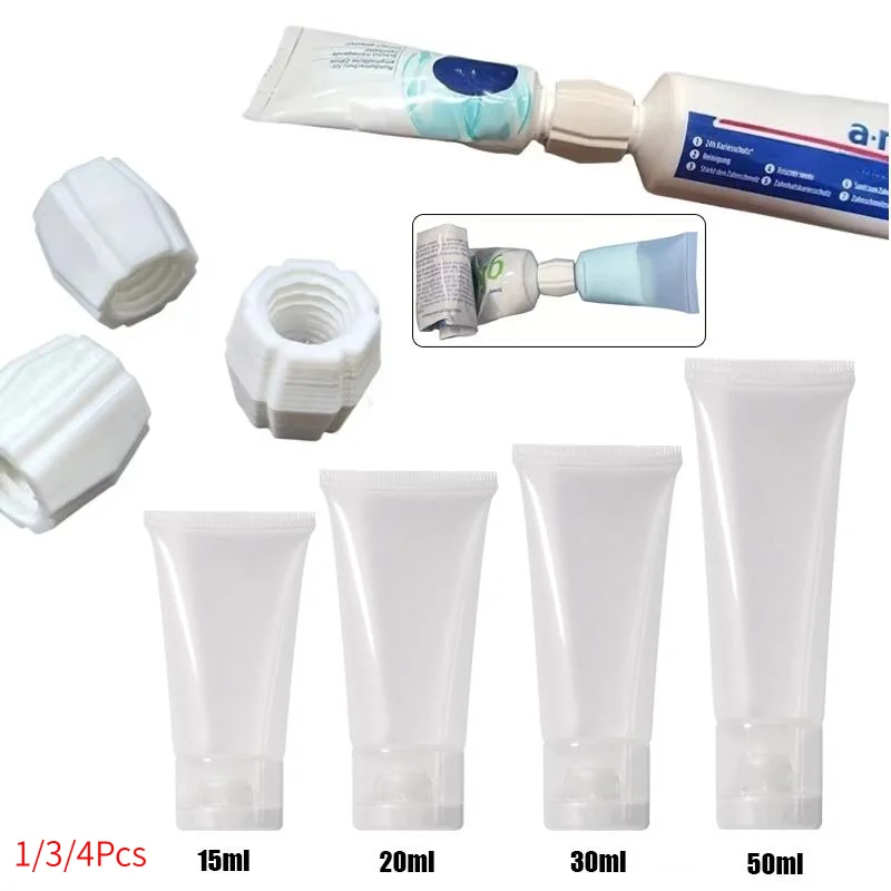 1/3/4Pcs Travel Bottles Adapter Toothpaste Squeezer Adapter No-Spill Tube Roller For Travel Home Organizer Toothpaste Saver Tool