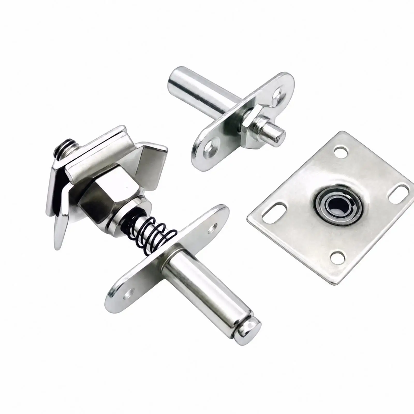 Swing Door Hinge Kit 360 Degree Folding Hardware for Partition Panels with Steel Spindle and Mounting Plates for Interior