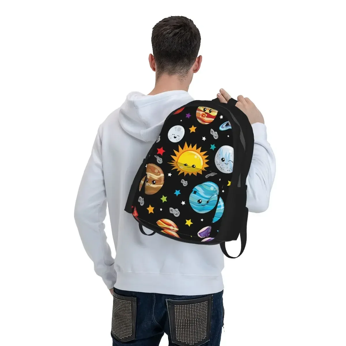 Kawaii Planets Cute Solar System Backpack Boys Girls BookBag Children School Bag Computer Shoulder Bags for Men Women