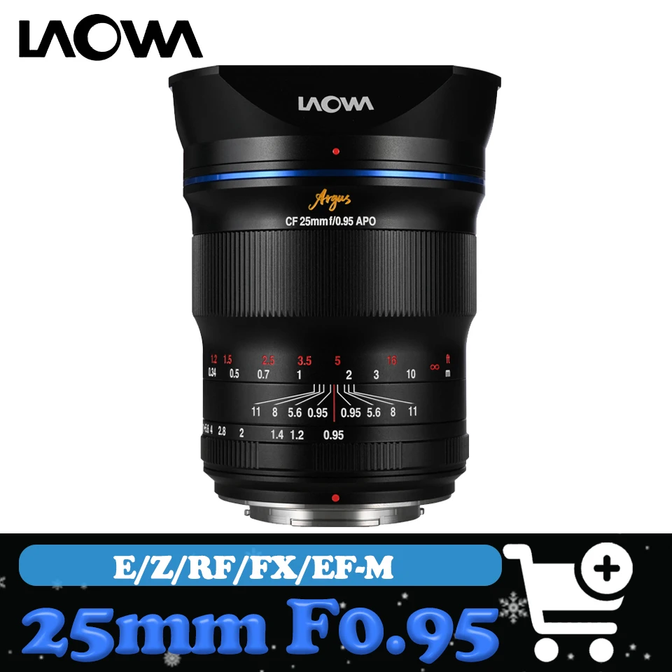 

Laowa CF Argus 25mm F0.95 APO APS-C MF Prime Lens compatible with Sony E Nikon Z Canon R M Fuji X