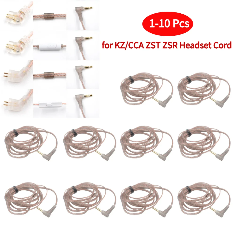 1/10PCS High-Purity Copper Twisted Earphone Cable for KZ/CCA ZST ZSR ZSN ZSN PRO Headset Wire Oxygen-Free Headphone Cord