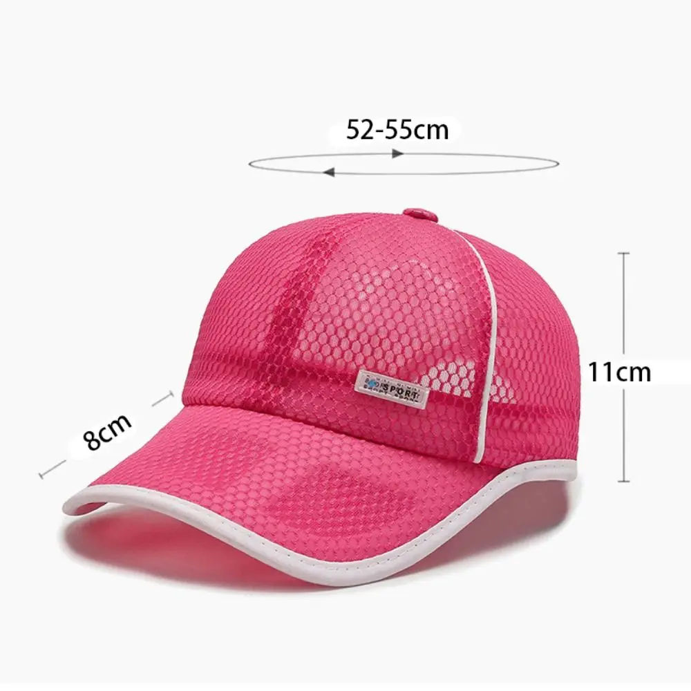 패션 빠른 건조 메쉬 야구 모자 통기성 조절 가능한 그물 야구 모자 여름용 햇빛 차단 모자 소년 소녀 어린이용
