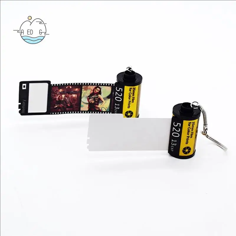 

AED6-6Pack Sublimation Film Roll Keychain Customized Keychain With Picture Camera Memory Reel Gifts