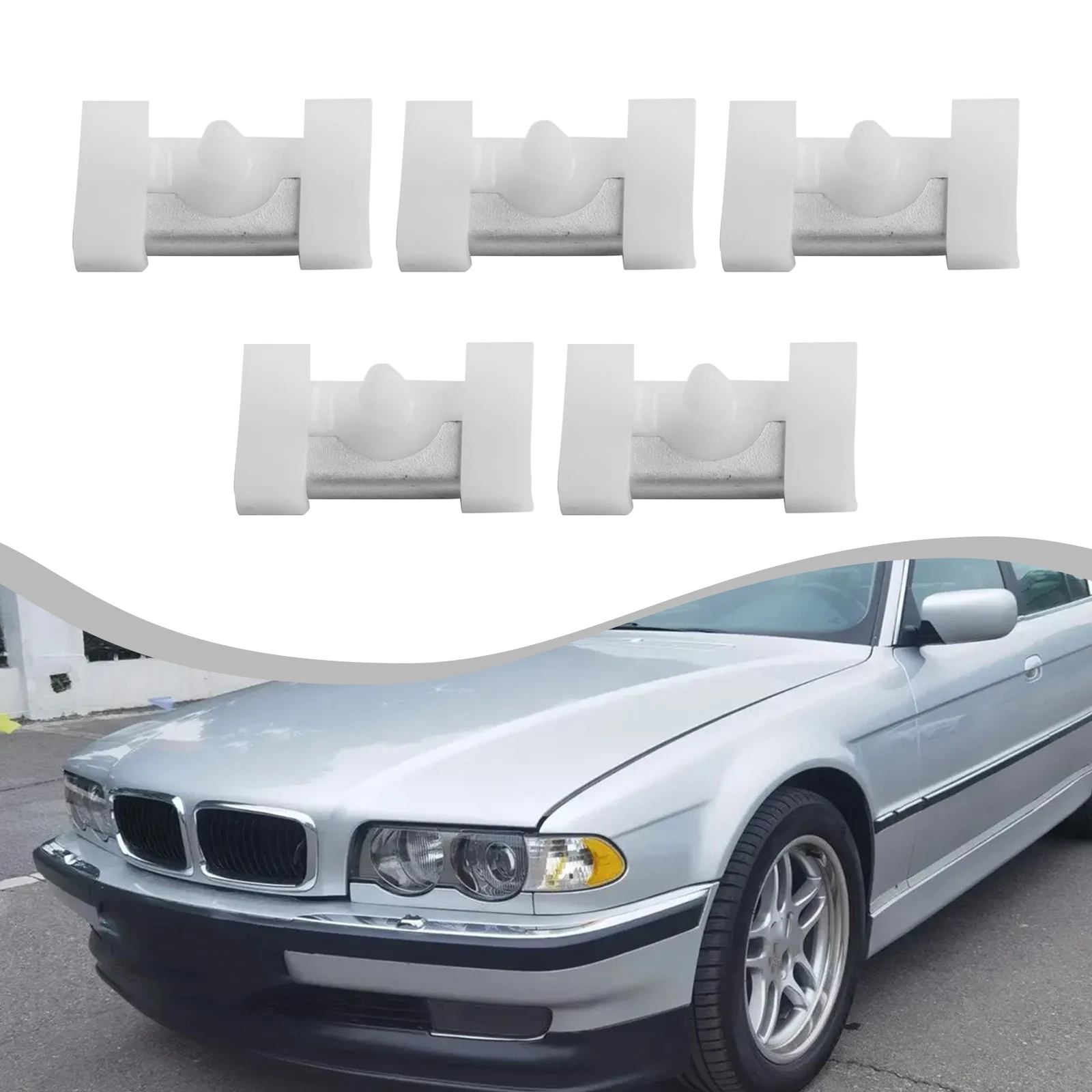 

Для BMW E38 зажимы для литья лобового стекла 5 шт. пластиковые зажимы для левой или правой стороны для крепления накладки на лобовое стекло надежно