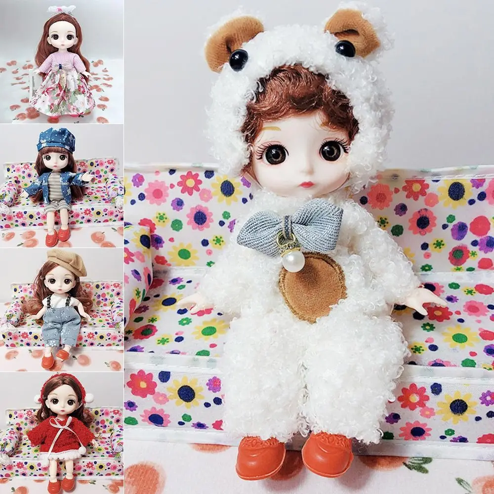 16~17cm Doll Clothes High-end Dress Up Doll Rompers T-shirt Hat For 1/12 BJD Doll Clothes Skirt Suit DIY Girls Toys Accessories