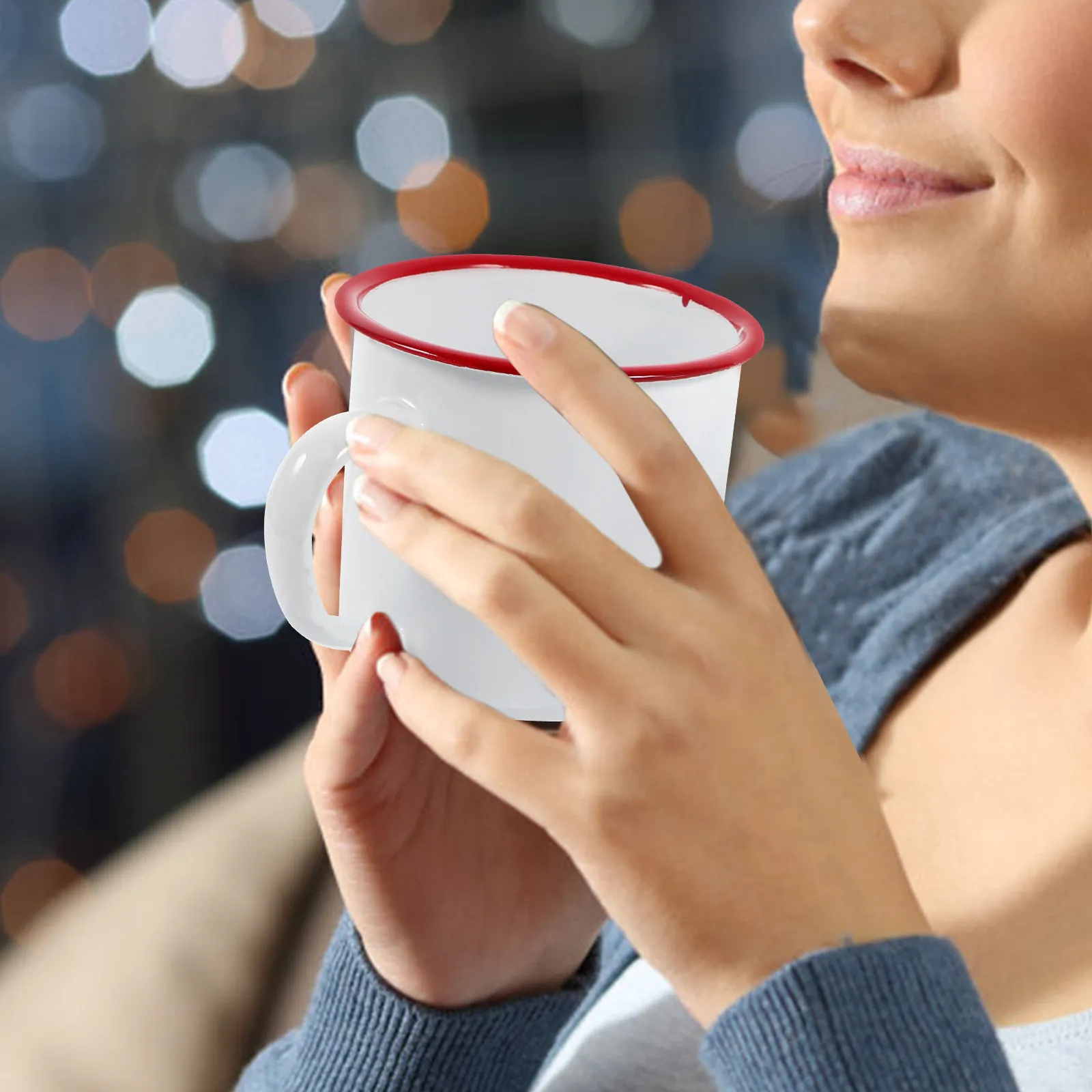 

Набор из 2 эмалированных кружек с термостойкой ручкой для кофе, сока, чая – для дома, улицы, кемпинга. Многофункциональный компактный набор маленьких чашек.