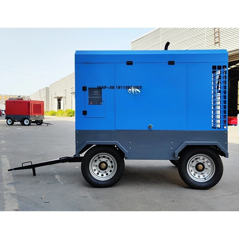 

High Pressure 175 PSI Portable Air Compressor, 185 CFM for Sandblasting & Drilling