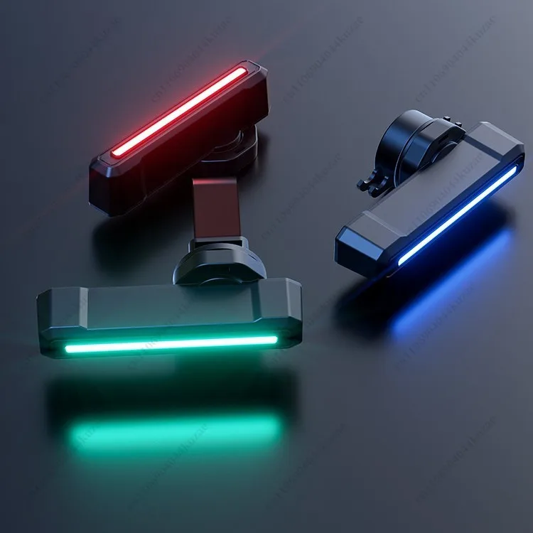 Colorful Flowing Bicycle Tail Light, Vibration & Brake Sensor Lamp Mountable on Seat Post for Cycling Safety