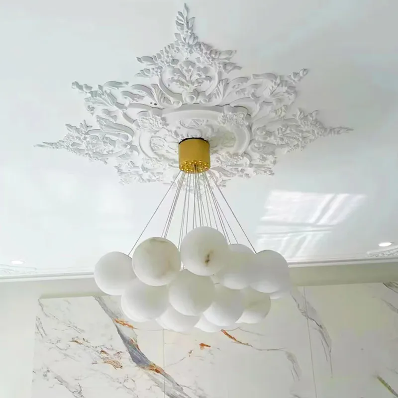 European plaster oval parquet light panel ceiling wall flower ceiling lamp pool decorative modeling Xiaohongshu same light panel