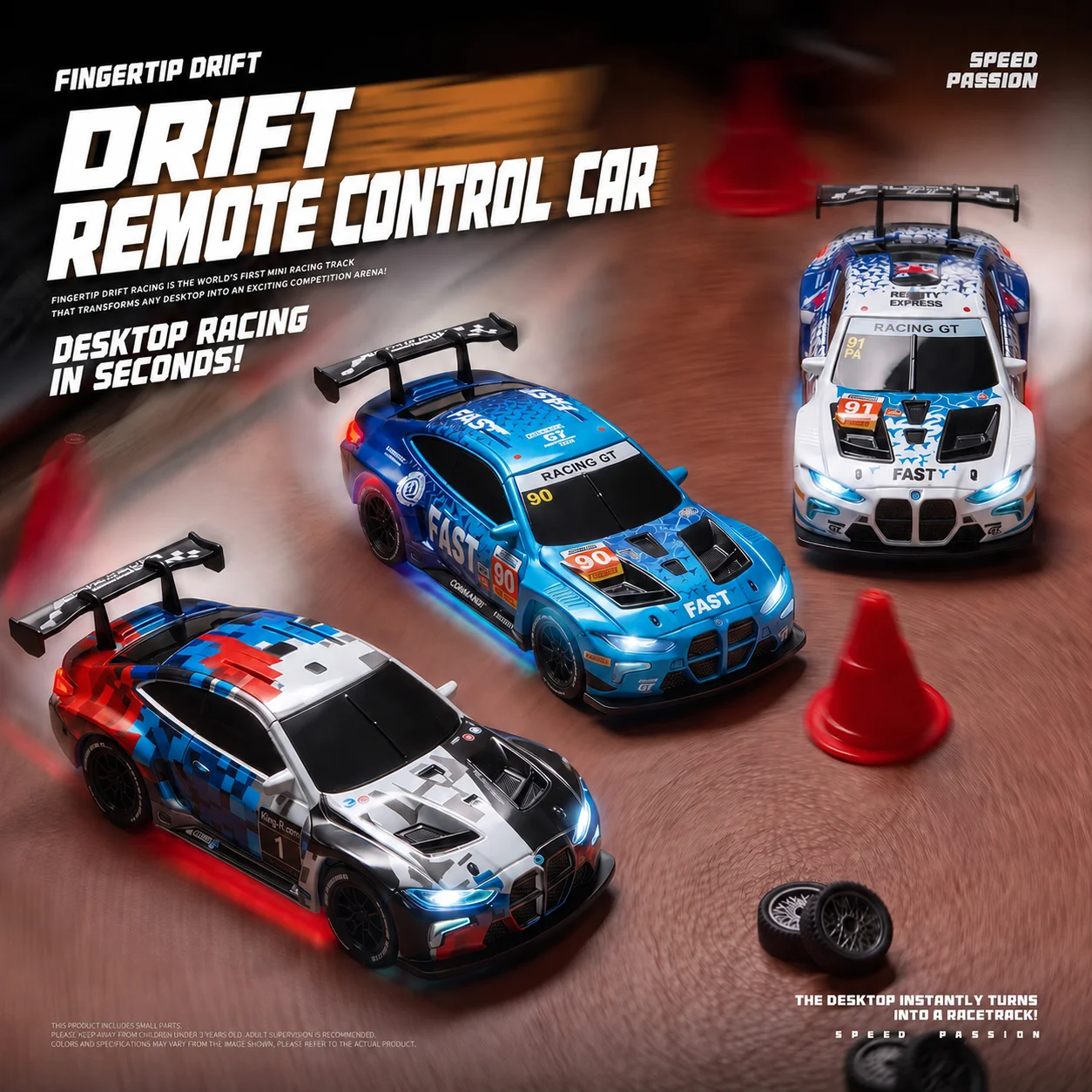 New RC Full Scale Drift Car MINI 1/43 Remote Control Car With Gyroscope 30 Minutes of Work Time 4WD Racing Children's Gifts Toys