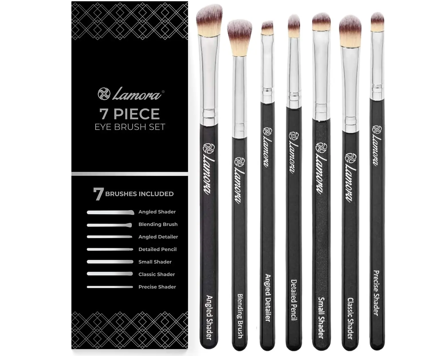 

7-Piece Soft Synthetic Eyeshadow Brush Set for Blending, Eyeliner, and Crease - Long-Lasting Flawless Look