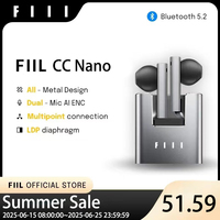 English Version FIIL CC Nano Wireless Bluetooth 5.2 Earbuds ENC TWS Headphones Metal Design Hi-Fi Earphones Support APP
