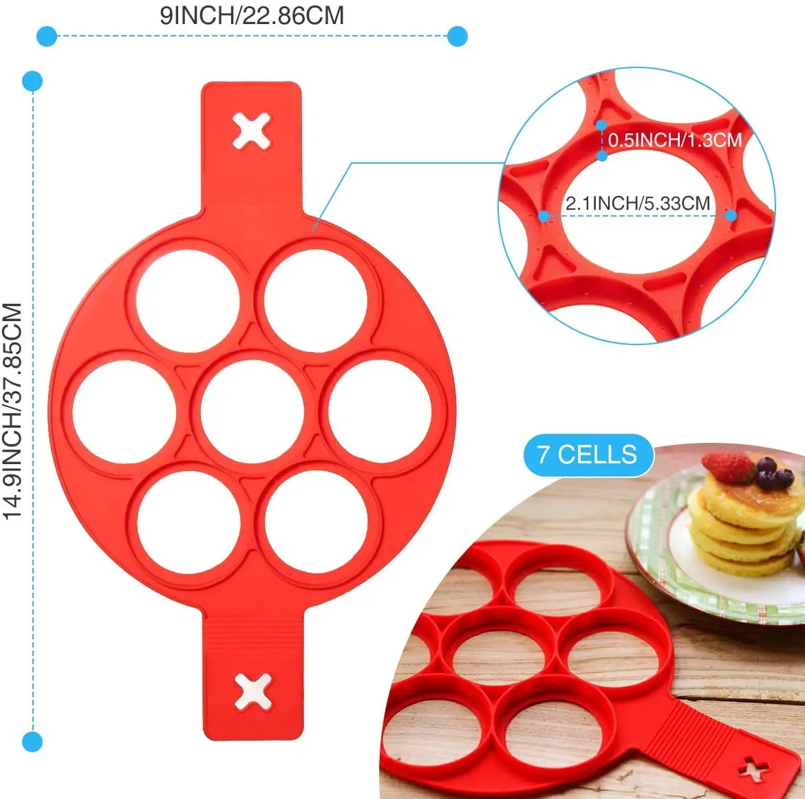 Upgrade Pancake Molds Ring Fried Egg Mold Reusable Silicone Non Stick Egg Ring Quickly Make a Cake for You to Save Valuable Time