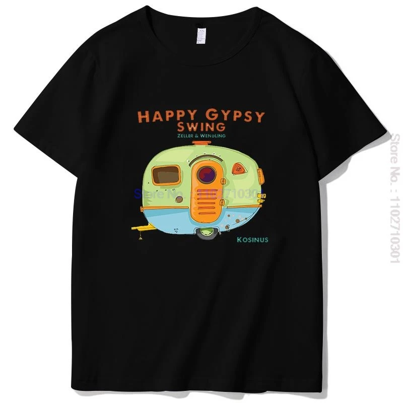 Men's Cotton Graphic T-Shirt 'My Other Home Is a Caravan' Caravanning Print Summer Short Sleeve O-Neck Tees