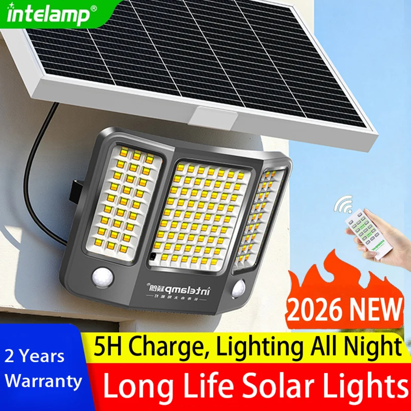 3 Colors Solar Flood Lights Outdoor 20000mAh Large Battery Motion Sensor IP65 Solar Security Lights For Garden Yard Path Garage