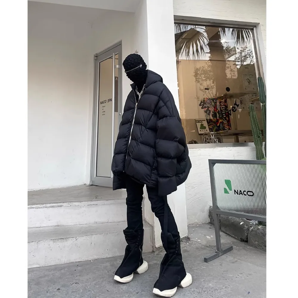 Nigo fhdx diablo Stil Fledermaus ärmel Daunen jacke Herren Herbst und Winter lose Kapuze Trend in der langen verdickten Jacke # ngtop11338