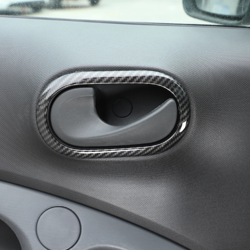 

Suetlcoity For Smart 453 Fortwo Forfour 2016-2021 ABS Carbon Fiber Car Inner Handle Frame Cover Trim Interior Car Accessories