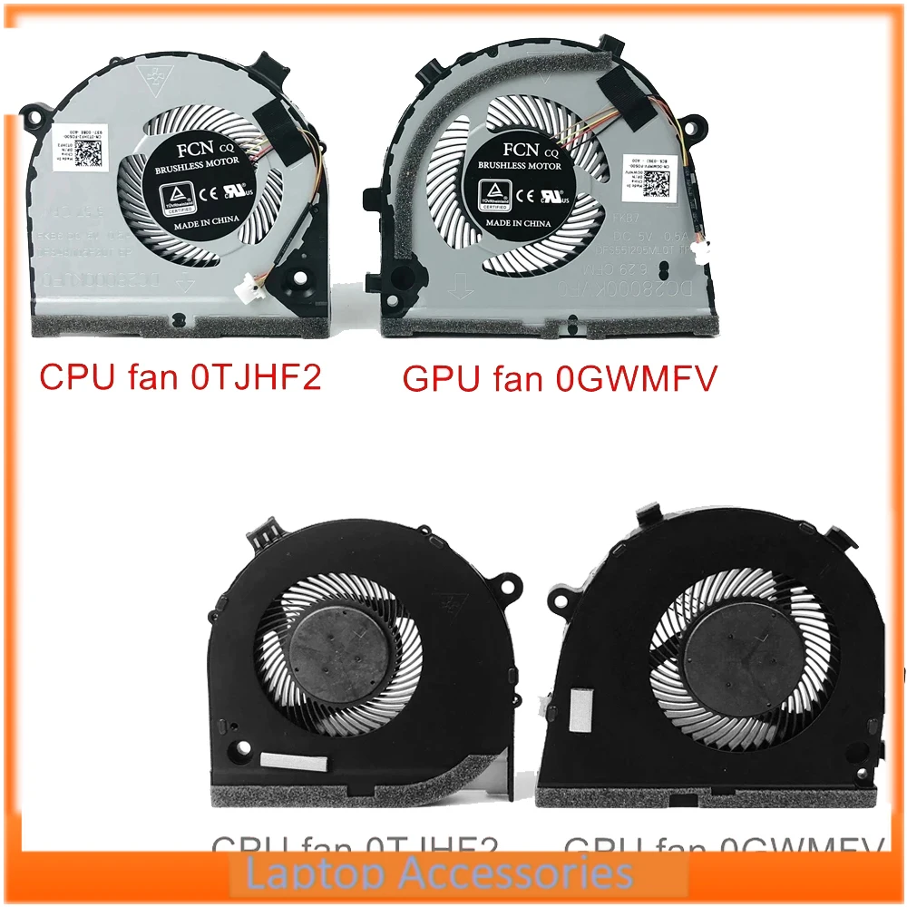 Ventilador de refrigeración GPU para CPU de ordenador portátil, nuevo para Dell Inspiron Game G3-3579 3779 G5 5587 Cooler 0TJHF2 0GWMFV DFS481105F20T FKB6 FKB7 5V 0.5A