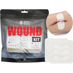 RHINO RESCUE Zip Stitch 6pcs with Wound Dresssings, Wound Closure Strips, Zipstitch Laceration Closure Kit for Cut Care Band-aid