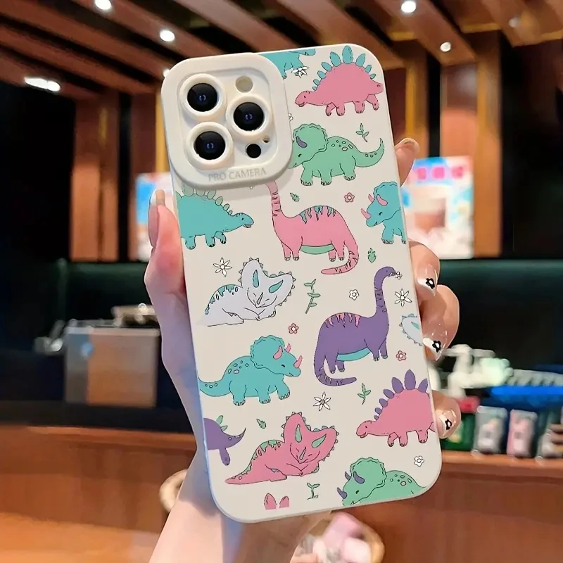 Cartoon Dinosaur Soft Phone Case for Samsung Galaxy S24 S23 Ultra S22 S21 FE A14 A15 A34 A35 A52 A53 A54 A55 5G Shockproof Cover