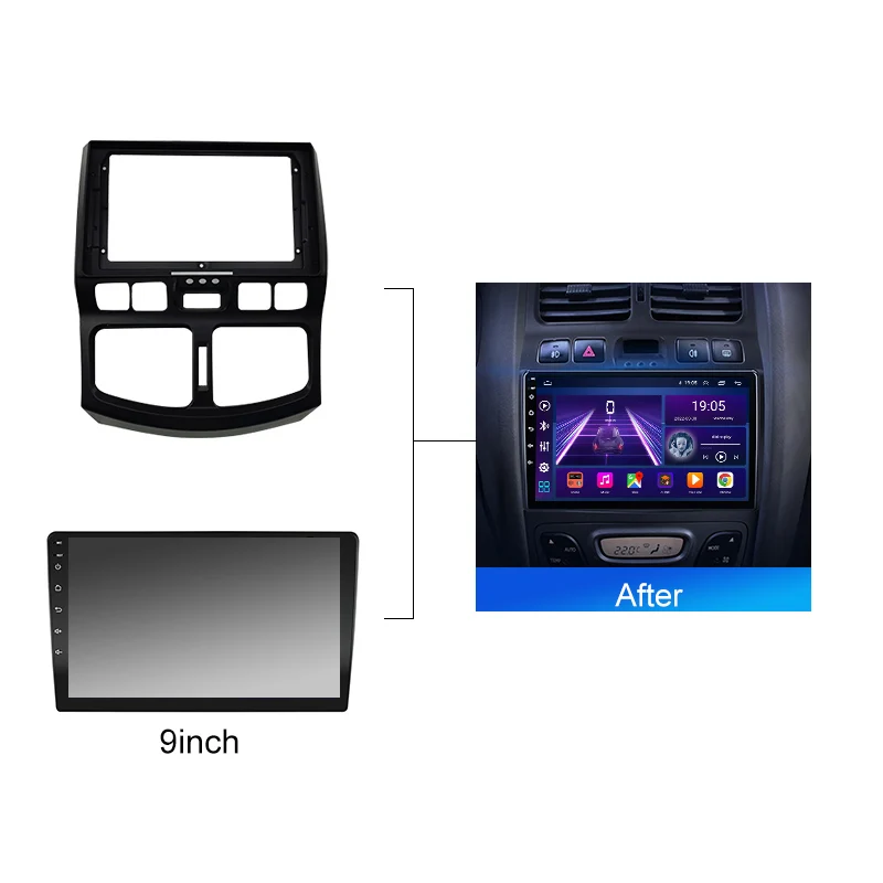 ملحقات إطار راديو صوت السيارة لهيونداي Classic Santa Fe 2005-2015 نظام ملاحة جي بي إس 9 بوصة لوحة فآسيا لوحة القيادة طقم تثبيت