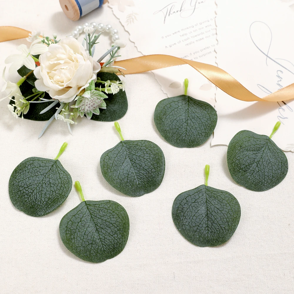 50Pcs Green Artificial Leaves Fake Plant Home Decor Christmas Party Wedding Decoration Bride Garland Scrapbook Gifts Accessories