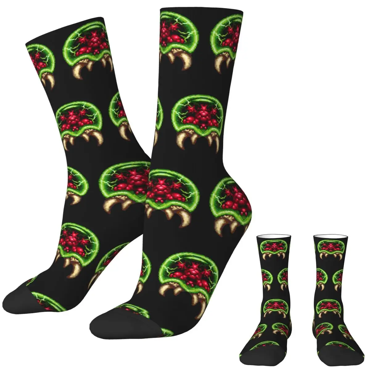 Unisex Men Socks Super Metroid Giant Metroid Stockings Spring Casual Quality Socks Graphic Outdoor Anti-Slip Socks