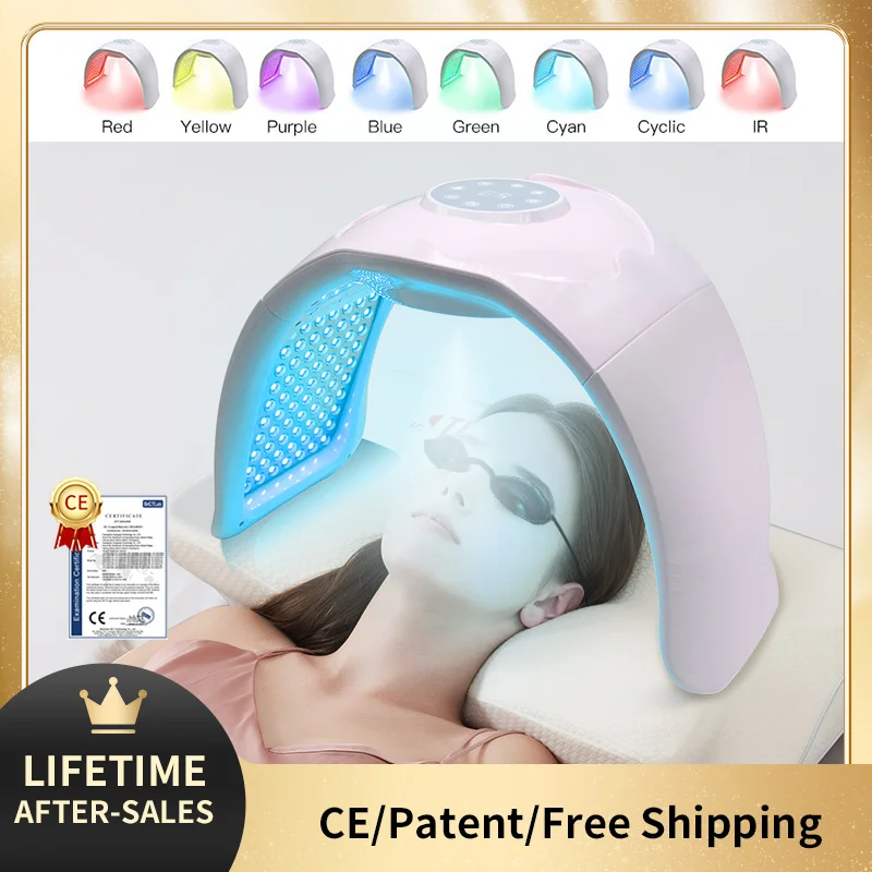 LED Cold Nano Spray 8-color Phototherapy Spray PDT Facial Mask Red Light Therapy Skin Moisturizing Face Steam Engine Face SPA