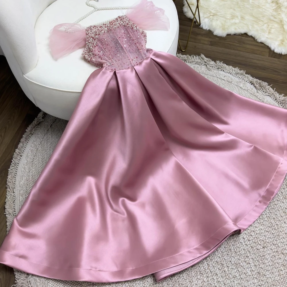 Fashion Off-the-shoulder Ball Gown es Beading Satin Formal Occasion Gownفساتين سهره نسائيه فخمة فساتين سهرةفستان سهرة