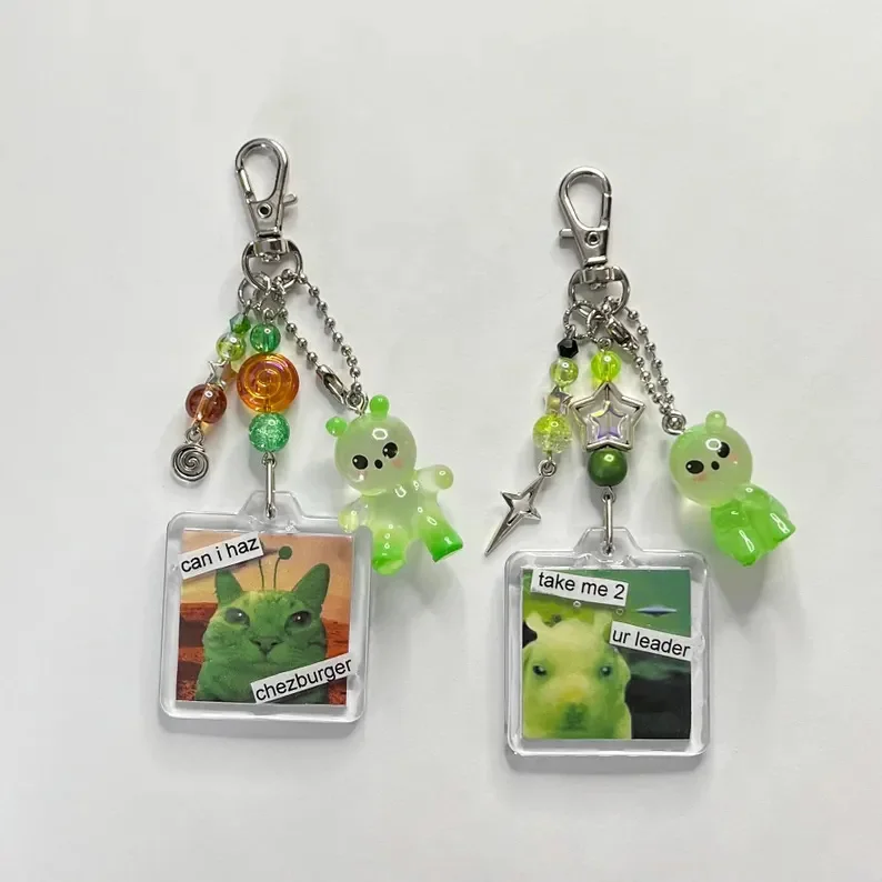 silly alien keychains