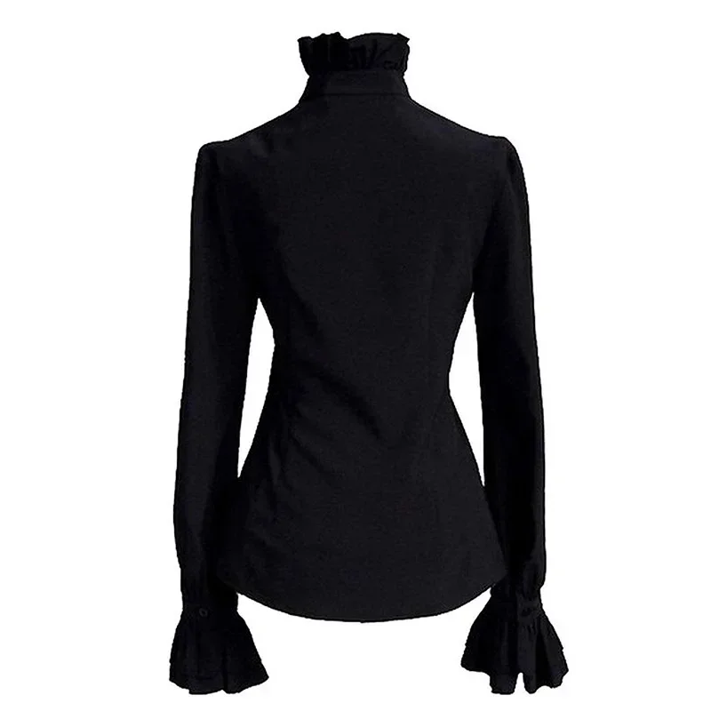 2025 2023 قمصان نسائية أوروبية وأمريكية جديدة ذات ثنيات ملابس القرون الوسطى Steam Punk Victoria Top Laydown