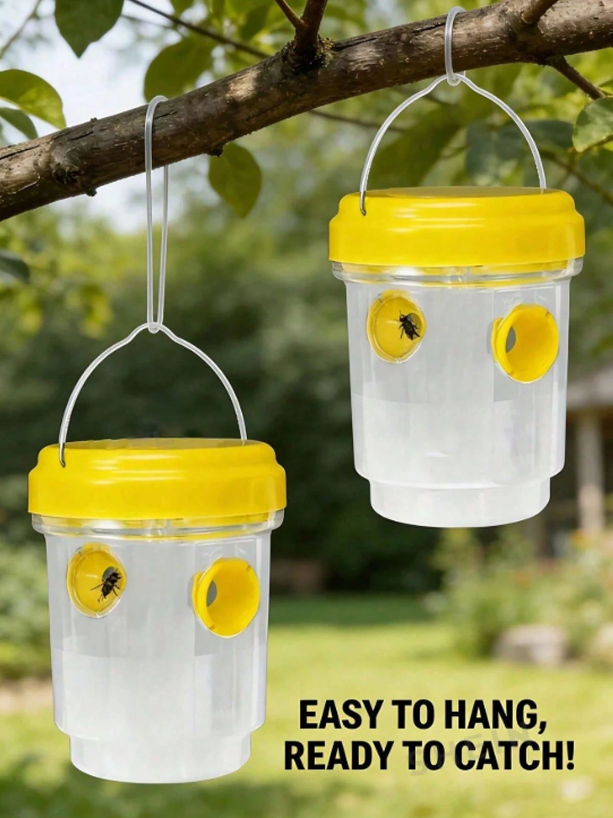 3/2/1Pcs Round Pp Wasp Trap, Outdoor Hanging Bee Trap Box, Reusable Insect Catcher, No Electricity, Plastic Material, Bee and Wasp Trap