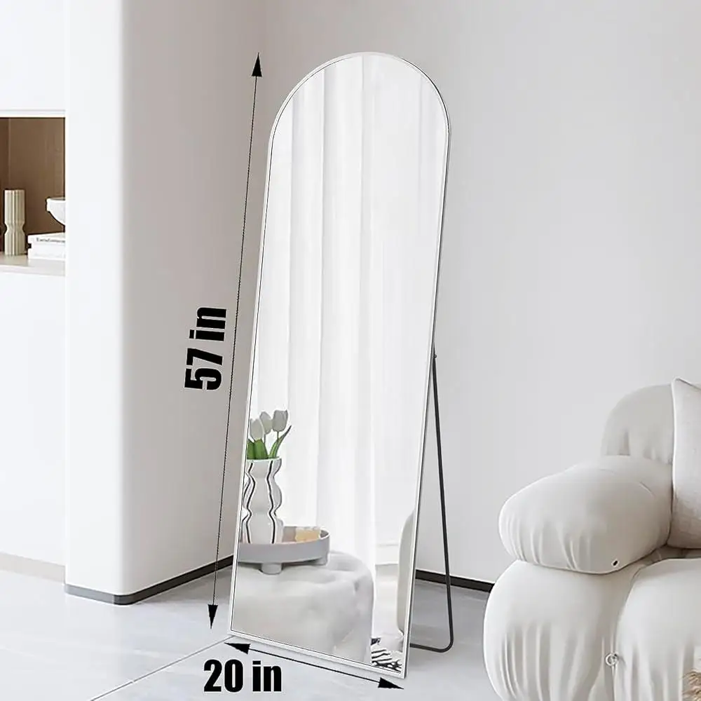 Arco de espejo de longitud completa, marco de Metal, puerta montada en la pared, espejo de tocador colgante, dormitorio, baño, sala de estar, fácil instalación