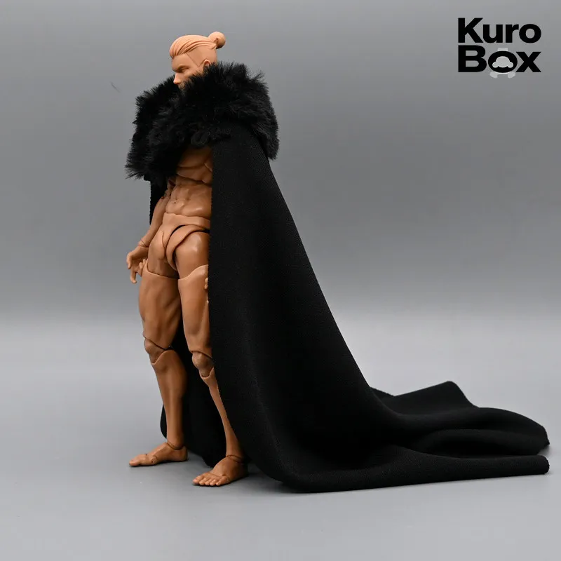 

Пальто-накидка с меховым воротником 1/12, черно-красно-белая, в стиле самурайской шаль, аксессуар для одежды для мужской фигурки RomanKey, куклы.