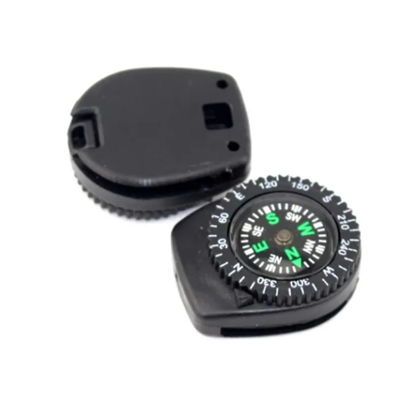 Mini Round Pocket Compasses with Ribbon Rubber-supported, Waterproof Portable Wristband Mini Compass for Outdoor Survival