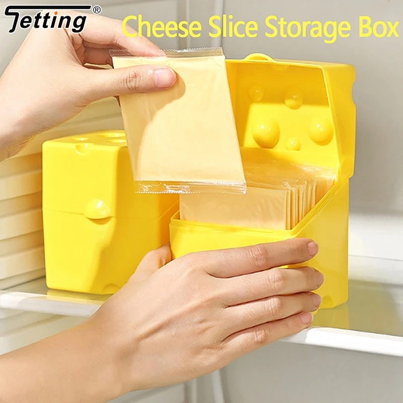 Cheese Storage Container Plastic Butter Cheese Refrigerator Fresh-keeping Organizer Box Slice Cheese Box Kitchen Gadgets