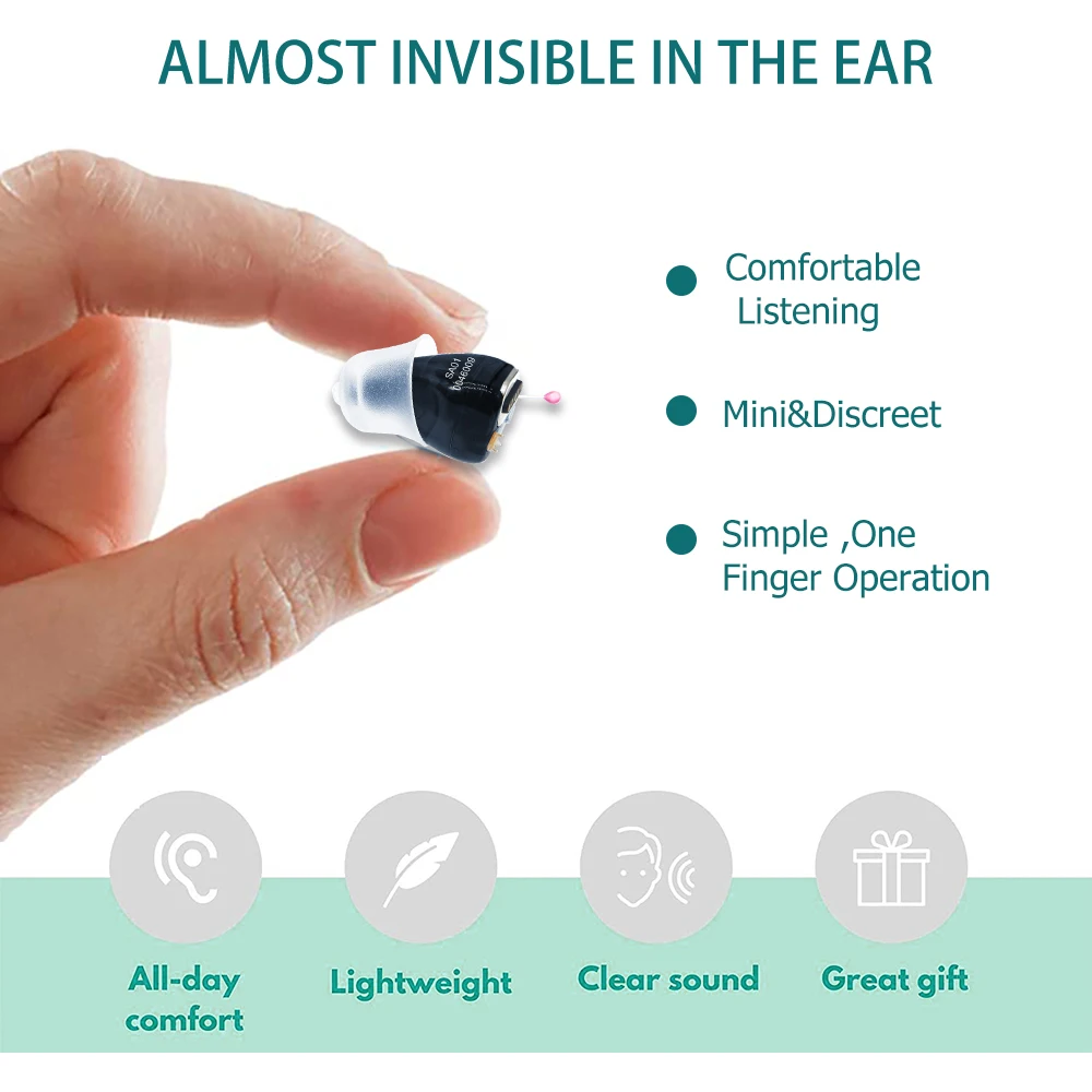 Rechargeable Hearing Aids Audifonos Low Noise Adjustable Magnetic Suction Model Portable Suitable Sound Amplifier  for Deafness