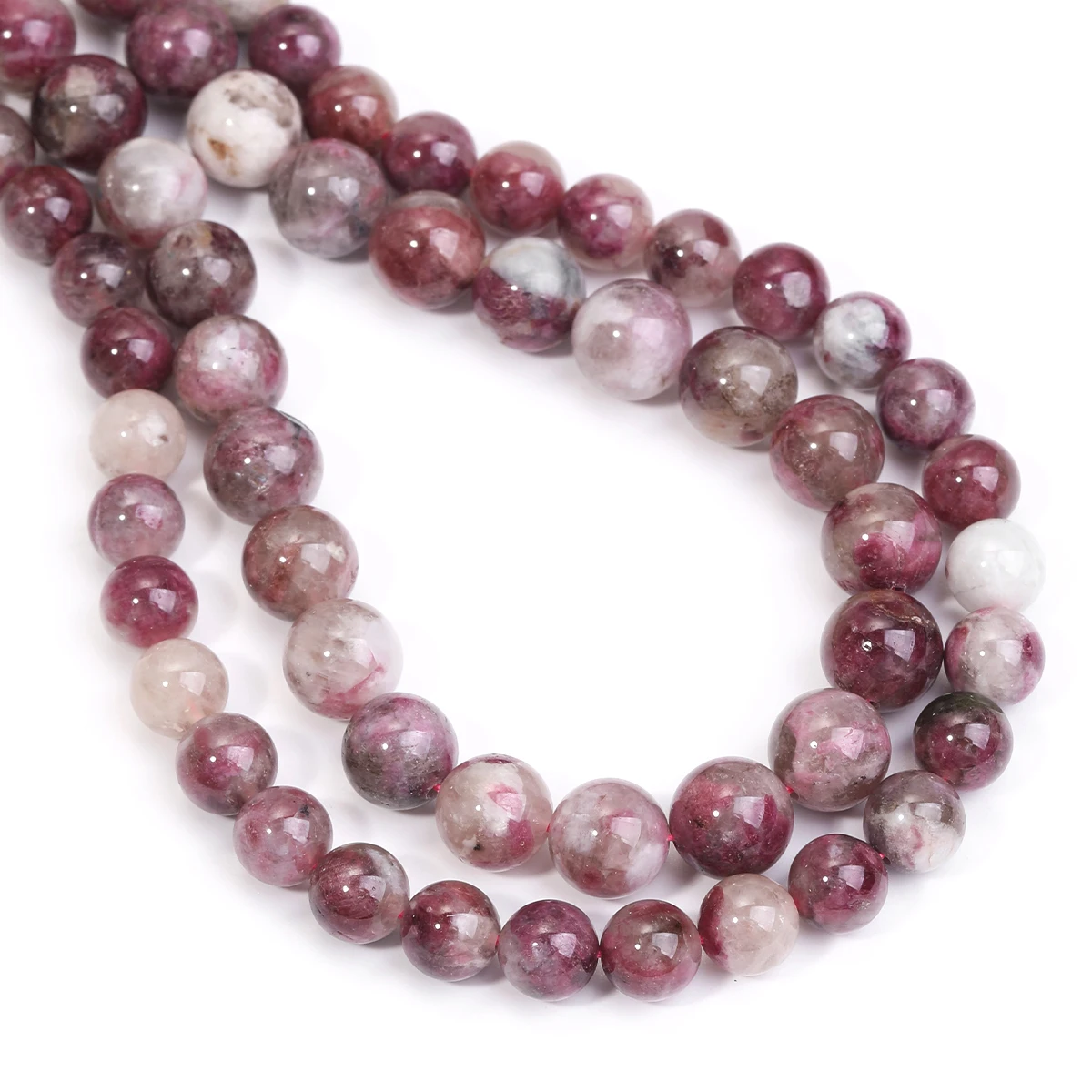 8/10mm A+ Natural Stone Plum Tourmaline Genuine Round Loose Spacer Gemstone Beads For Jewelry Making DIY Bracelet Accessory view 5