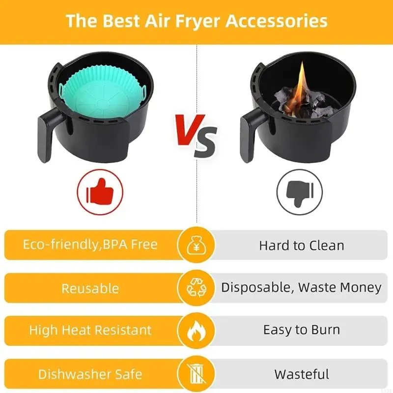 L8RE 2X Air Fryers nướng khay silicone thay thế giấy lót giấy da