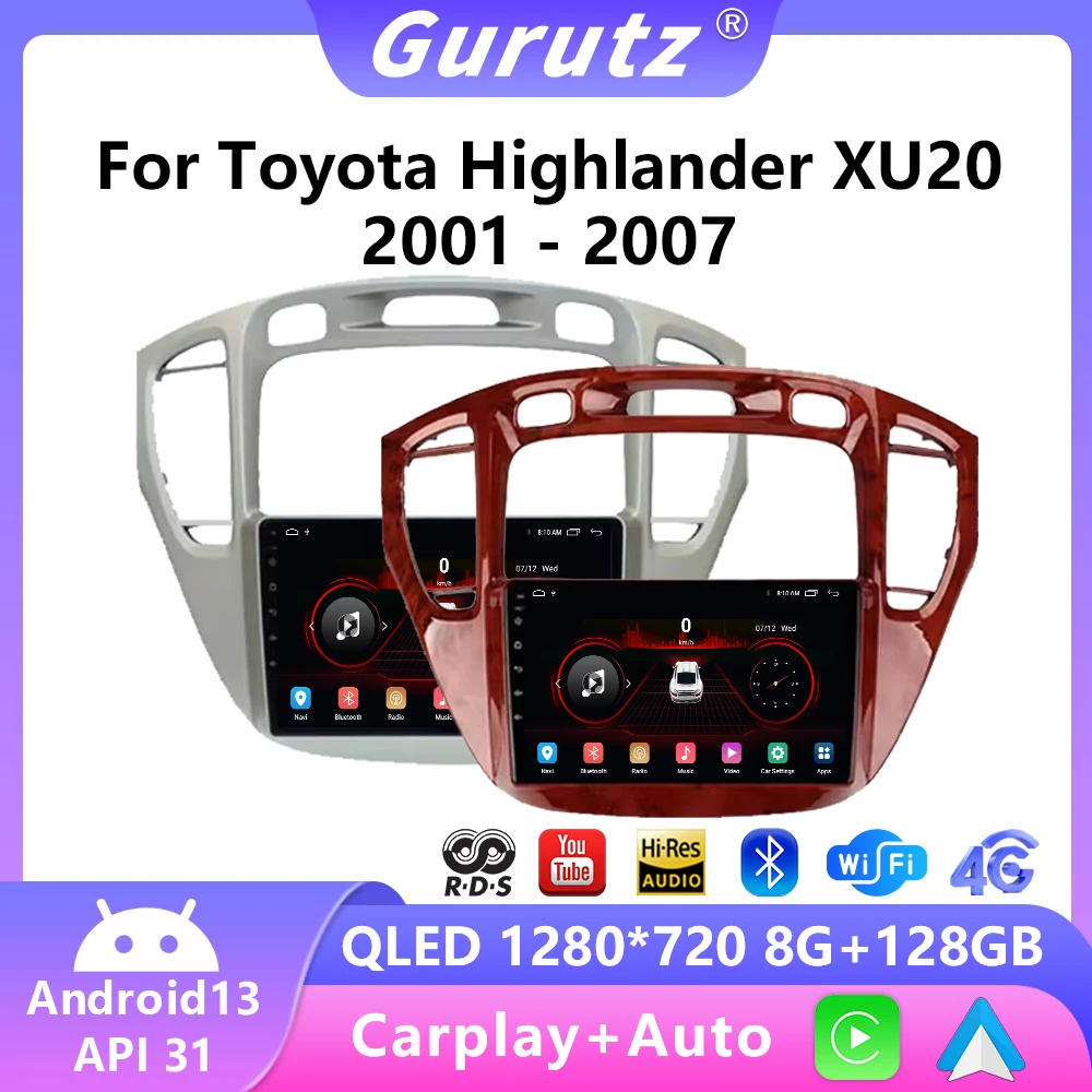 

2Din Android 13 For Toyota Highlander 1 XU20 2001-2007 Car Radio Multimedia Video Player Navigation Carplay Stereo DVD Head Unit