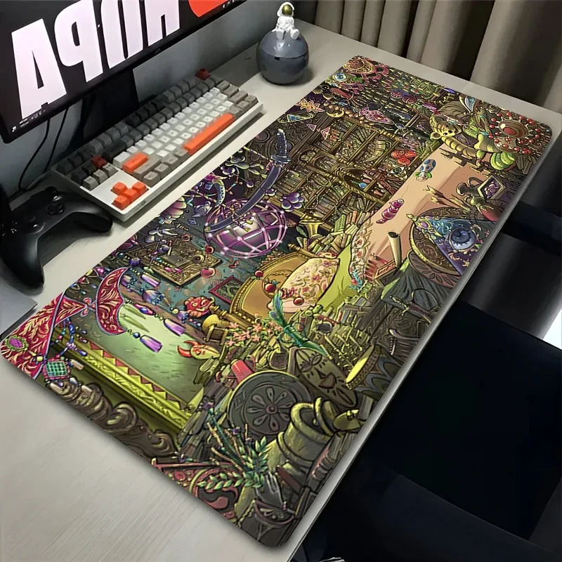 Alfombrilla de ratón de dibujos animados, accesorios para juegos, alfombrilla para ratón para ordenador portátil, Anime japonés h-Howls, alfombrilla para ratón de escritorio con castillo en C móvil, alfombrilla para teclado Kawaii HD