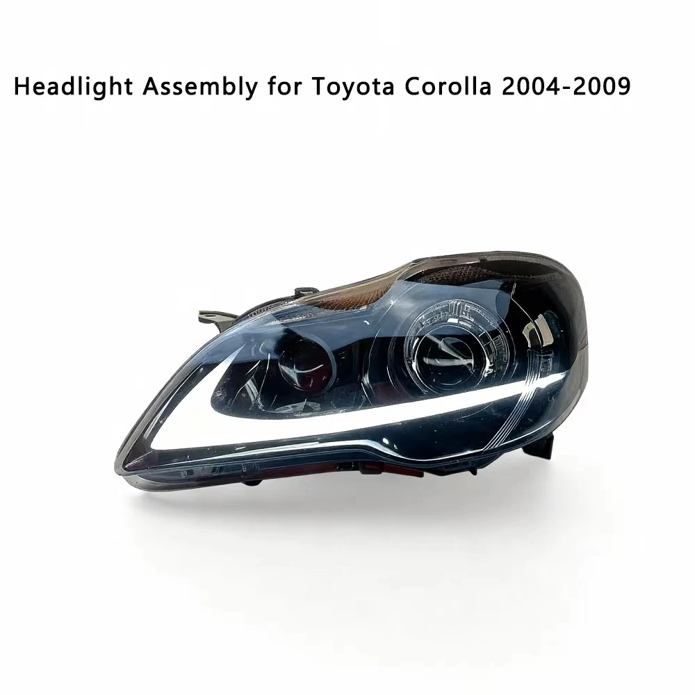 New 12V 6000K LED Headlight Assembly for Corolla 2004-2009 with Daytime Running Lights Turn Signal & Double Lens