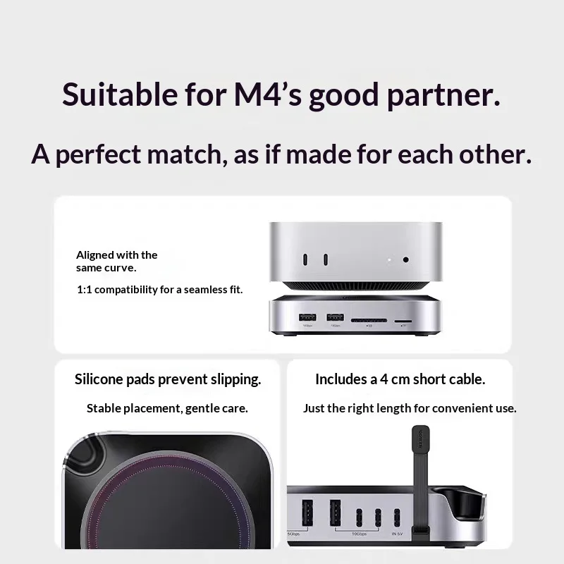 UGREEN 65487 CM841 USB-C Hub 11-in-1 Dock with M.2 NVMe SSD Enclosure 10Gbps USB SD TF Card Reader for Mac mini M4 Pro